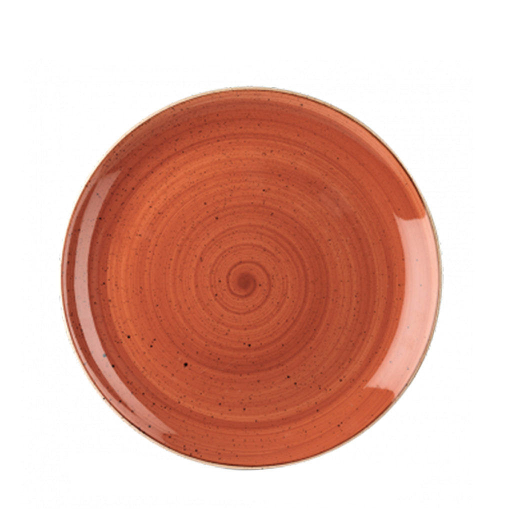 Churchill's Stonecast coupe plate 260mm in orange.