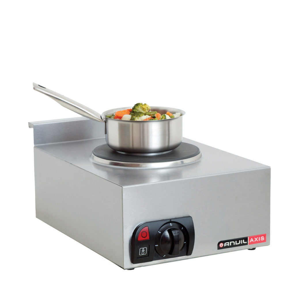 The single electric stove plate by anvil.