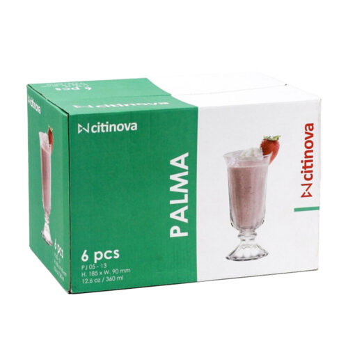 PALMA MILKSHAKE GLASS 380ML <br> 6 PACK - Image 2