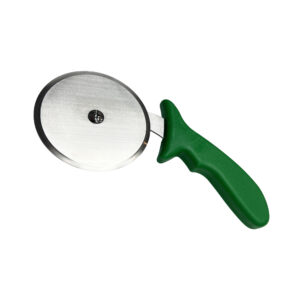 LARGE PIZZA CUTTER <br> GREEN PLASTIC HANDLE